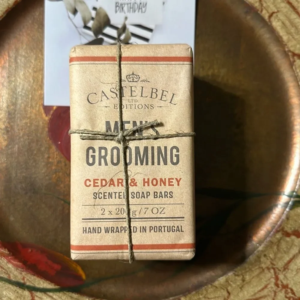 CASTELBEL LIMITED EDITION Cedar Honey Scented Soap Bars for Men 4 Bars